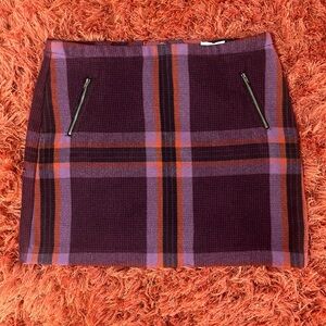 STYLUS Purple and Red Plaid Mini Skirt Winter Holiday NWT